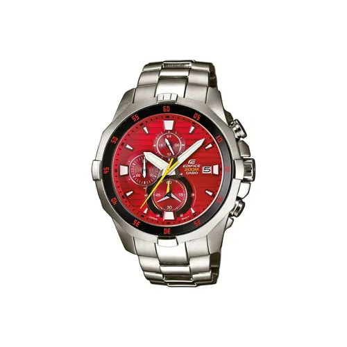 CASIO EDIFICE Кварцевый механизм нержавеющая сталь ремешок часы для мужчин красный циферблат
