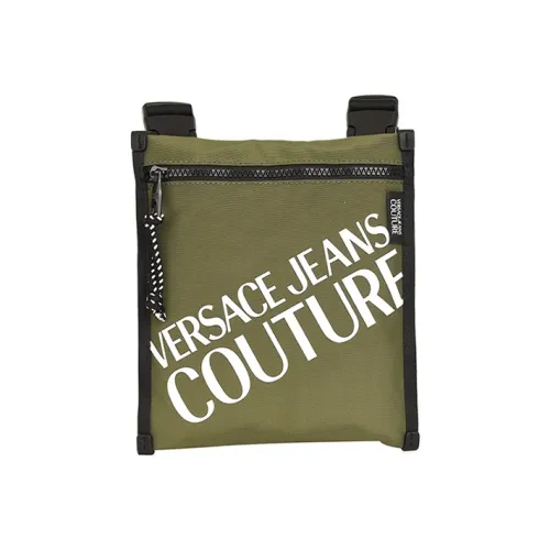 VERSACE JEANS COUTURE Полиэстер Сумка через плечо Маленькая Мужская Зеленая