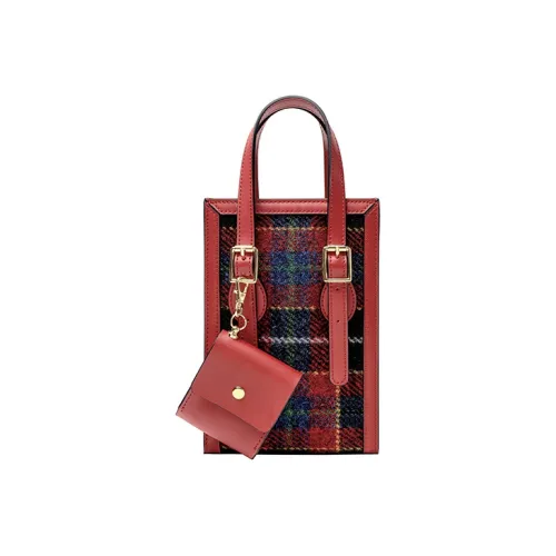 Harris Salome Твидовая сумка с боковинами-гармошками сумка сумка через плечо сумка через плечо мини женская винтажный красный