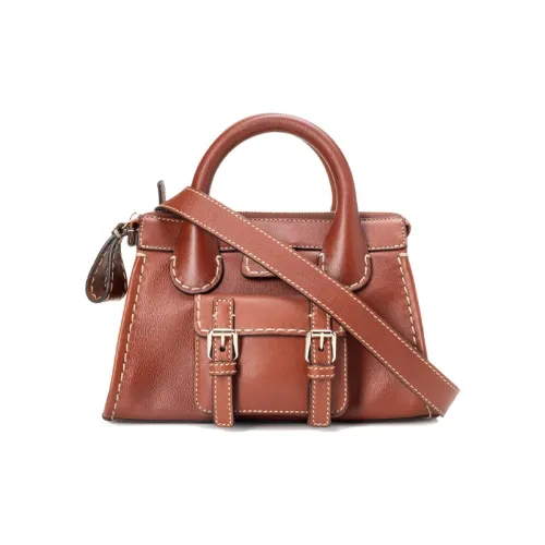 Chloe Edith Сумка из кожи буйвола мини одно плечо женская коричневый