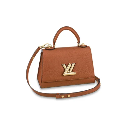 LOUIS VUITTON Twist Корова Кожа Сумка Сумка через плечо Сумка через плечо Маленькая Женская Карамель