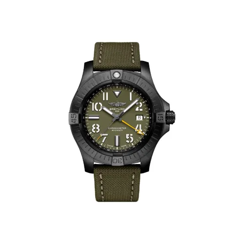 Breitling Avenger Автоматический Механический Механизм Унисекс Часы 45 мм Зеленый Циферблат Титановый Сплав Корпус Часов