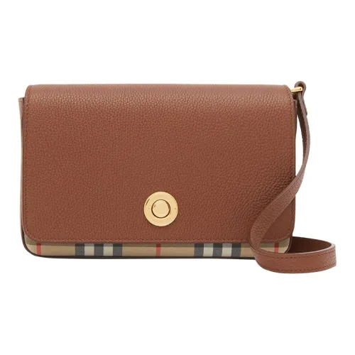 Burberry Хлопок Плечо Сумка Клатч Женский Коричневый