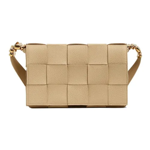 Bottega Veneta Cassette Корова Кожа Tofu Сумка Camera Сумка Сумка через плечо Сумка на плечо Унисекс Бежевый