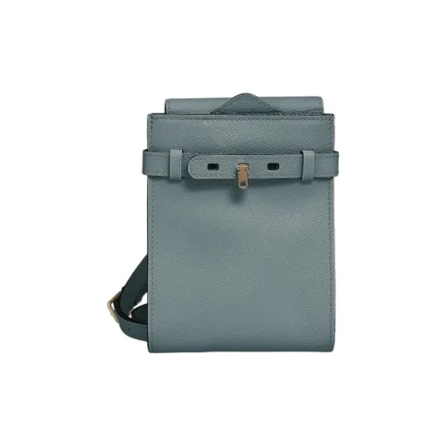 Valextra B tracollina Series Чехол для телефона из телячьей кожи Сумка через плечо Женская Haze Синий