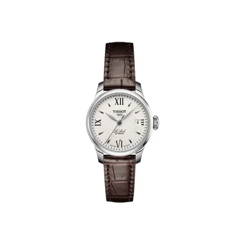 TISSOT Le Locle Collection Механический механизм Женские часы 25,3 мм Серебристый циферблат Корпус из нержавеющей стали Кожаный ремешок