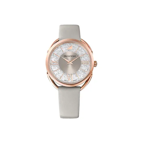 Swarovski Uptown Collection Crystalline Glam Collection Кварцевые наручные часы Кожаный ремешок Серый циферблат
