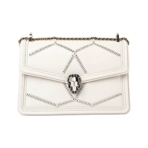 BVLGARI SERPENTI Микрофибра Синтетическая Кожа Сумка через плечо Сумка на плечо Женская Белая