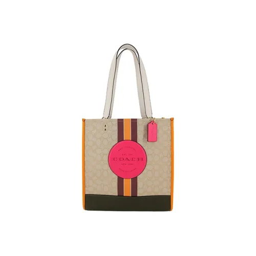 COACH Dempsey Холст и Кожаная Сумка-Тот Сумка для покупок Сумка через плечо Сумка Большая Женская