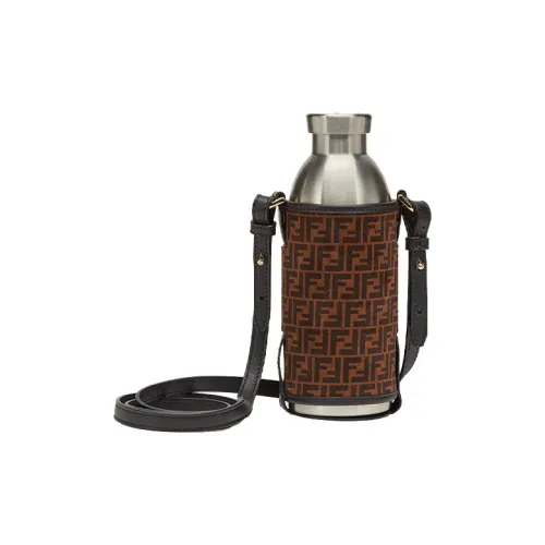 FENDI 24BOTTLES® Коллаборация Кожа Сохранять тепло Бутылочная сумка через плечо Сумка для воды Унисекс Коричневый