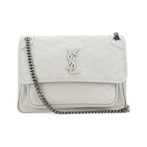 SAINT LAURENT Сумка-хобо из коровьей кожи портативная сумка через плечо женская светло-серый