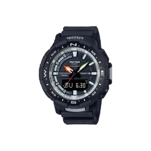 CASIO PRO TREK Collection PRT Кварцевый механизм Смольный ремешок Часы Мужские Черный циферблат