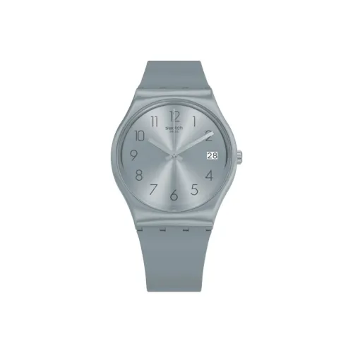 SWATCH ORIGINALS Collection Кварцевый механизм Женские часы 34 мм Синий циферблат Пластиковый корпус Часы Силиконовый ремешок GL401