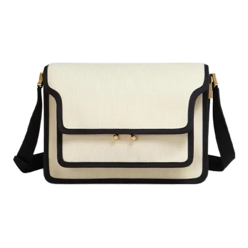 MARNI Основная часть Нейлон Полиуретан Аккордеонная сумка Сумка через плечо Средний Женские Черный белый