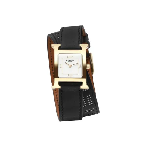 HERMES Heure H Women's Watch Кварцевый механизм ремень из натуральной кожи белый циферблат