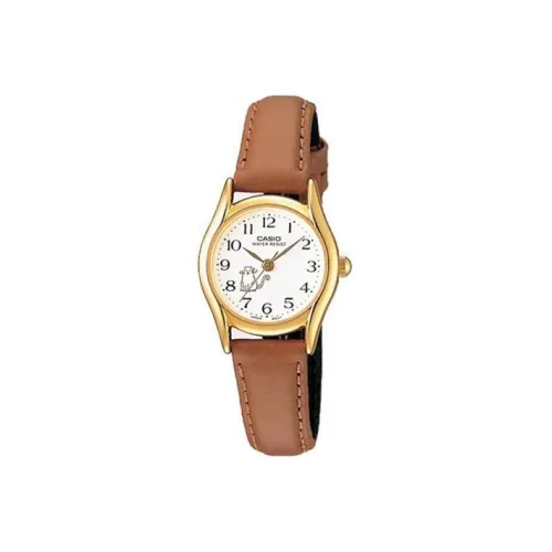 CASIO Standard Series Кварцевый механизм Кожаный ремешок Часы Женские Белый циферблат