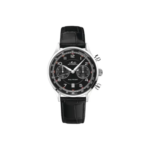 Mido Helm Автоматический Механический Часы Мужские 42 мм Черный Циферблат Корпус из Нержавеющей Стали Ремешок из Натуральной Кожи