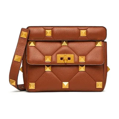 Valentino Roman Stud Овчина Ручная Сумка Сумка через плечо Сумка на плечо Женская Коричневая