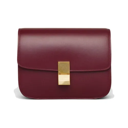 Celine Классический Bo Полированная Коровья Кожа Сумка Квадратная Сумка Сумка через плечо Сумка среднего размера Женская