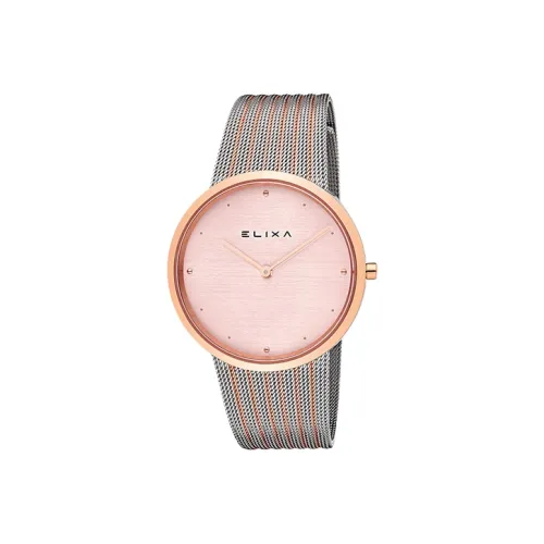 Elixa Кварцевый механизм Женские часы Наручные часы Швейцарские часы 36 мм Золотой циферблат Корпус из нержавеющей стали