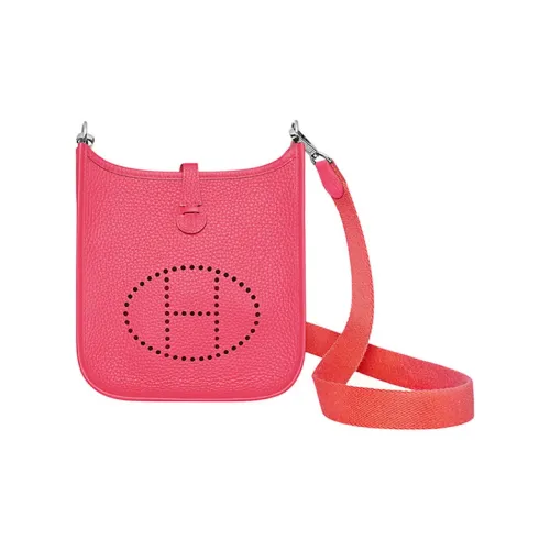 HERMES Evelyne Коровья кожа Холст Плечевой ремень Сумка через плечо Мини Женская