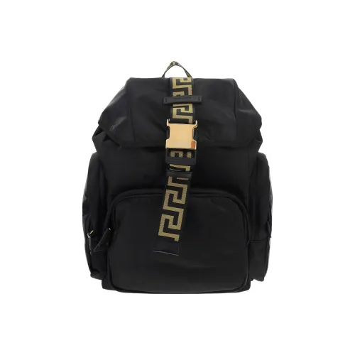 VERSACE Nylon Backpack Regular Men's Black
