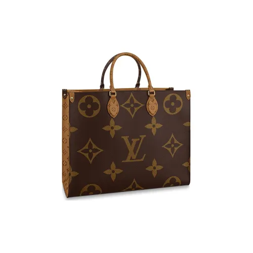 LOUIS VUITTON ONTHEGO Покрытый холст Одно плечо Сумка Большой Женский Коричневый с Карамель
