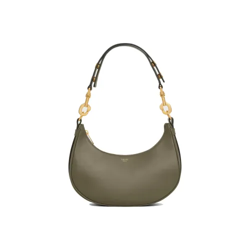 CELINE AVA Гладкая коровья кожа Сумка Сумка через плечо Сумка на плечо Сумка среднего размера Женская Черная Оливковая Зеленая