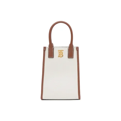 Burberry Монограмма Холст и Кожа Одно Плечо Через Плечо Клатч Сумка Экстра Маленькая Женская Бежевая Коричневая