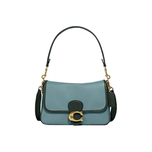 COACH Soft Tabby Коровья кожа Ручная сумка Сумка через плечо Сумка на плечо Мягкий европейский стиль Сумка на плечо Женская Синяя