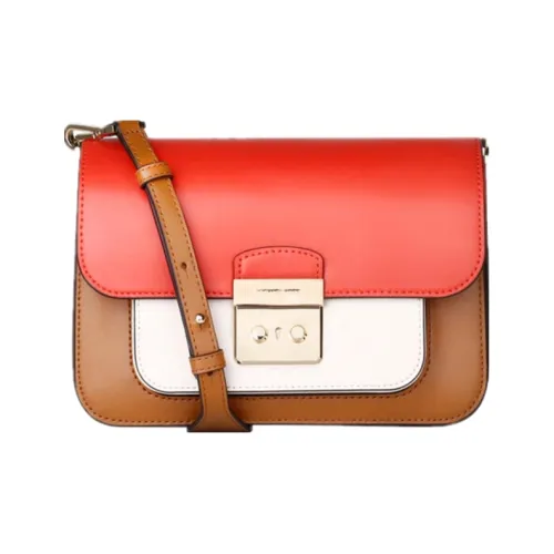 MICHAEL KORS Sloan Кожа Сумка через плечо Большая Женская Красная Белая и Коричневая