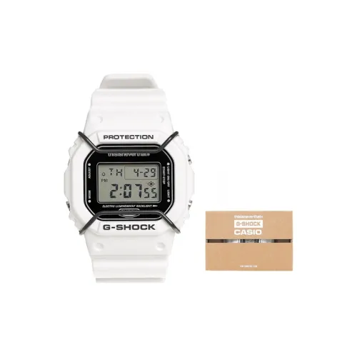 CASIO SQUAD Series Кварцевый механизм Смольный ремешок Часы 48,9 мм Мужские часы Белый циферблат DW 5600TNT 7DR