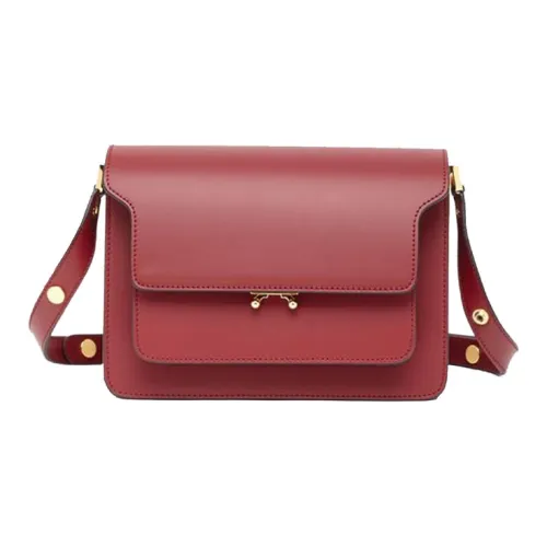 MARNI Основная часть Коровья кожа Сумка через плечо Сумка на плечо Женская Красная