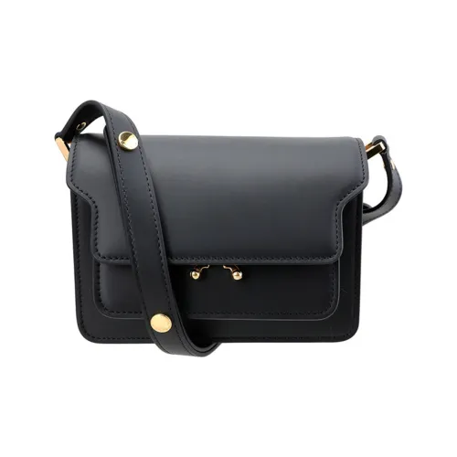 MARNI Основная часть Коровья кожа Сумка через плечо Женская Черная