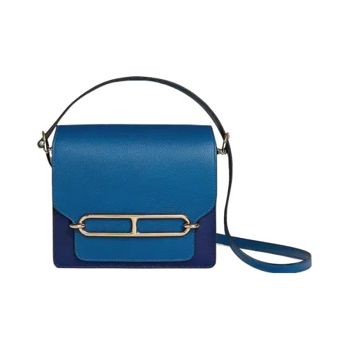 HERMES Roulis Evercolor Телячья кожа Свиной нос Сумка Сумка через плечо Обычный Женский Французский синий Сапфирово-синий