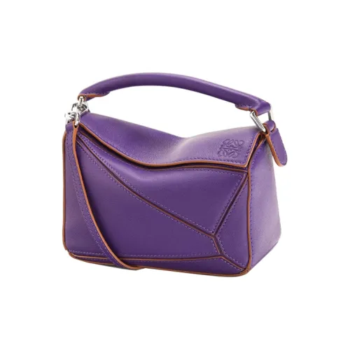 LOEWE Пазл Классический Телячья кожа Геометрический Пазл Сумка Портативный Сумки через плечо Сумка через плечо Женская Фиолетовая