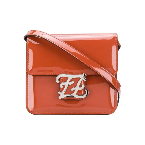 FENDI Лакированная кожа сумка через плечо из коровьей кожи женская темно-красный