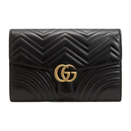 GUCCI GG Marmont Quilted Кожа Клатч Стандартный Женский Черный