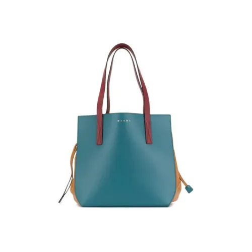 MARNI Коровья кожа Тоут Сумка Сумка для покупок Сумка Обычная Женская Темно-синяя