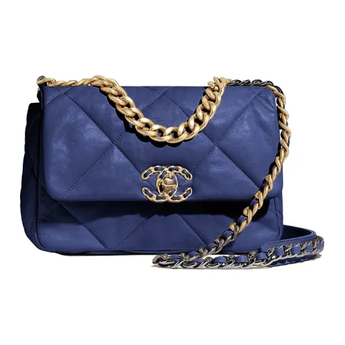 CHANEL 19Bag Овчина Сумка через плечо Маленькая Женская Синяя