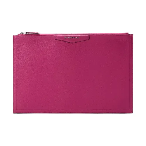 GIVENCHY Sheepskin Clutch Women's Pink Red