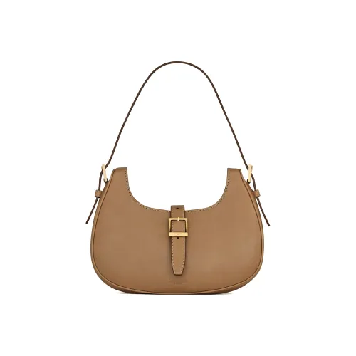 SAINT LAURENT Сумка-хобо из коровьей кожи сумка через плечо женская умбра золото