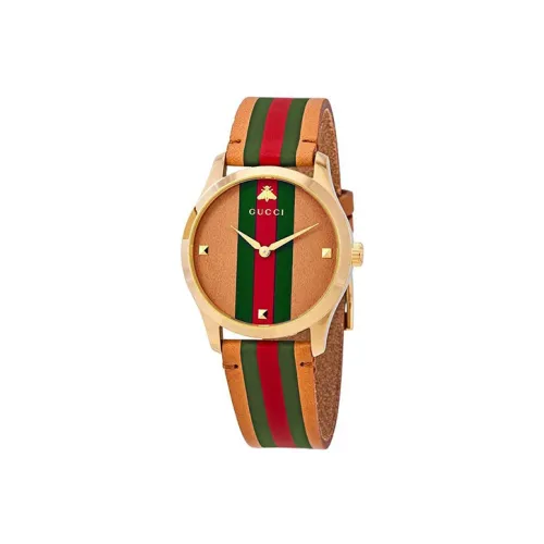 GUCCI G Timeless Collection Кварцевые часы Кожаный ремешок Коричневый циферблат Унисекс