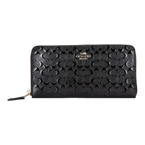 COACH Accordion Zip Лакированная кожа Кошелек Женские Черный