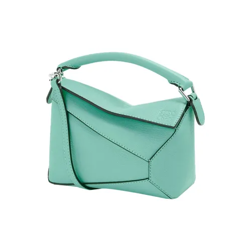 LOEWE Пазл Козья кожа Геометрический Сумка Пазл Сумка Сумка через плечо Сумка через плечо Мини Женская Мятно-зеленая
