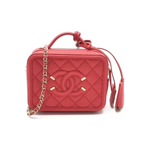 CHANEL Кожа Косметичка Сумка через плечо Сумка для женщин Красный