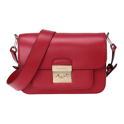 MICHAEL KORS Sloan кожаная сумка Camera сумка через плечо большая женская красная