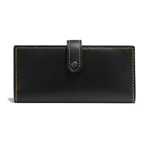 COACH Трехсекционный кошелек из кожи женский черный