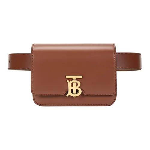 Burberry Клатч из коровьей кожи бананка женский солодово-коричневый