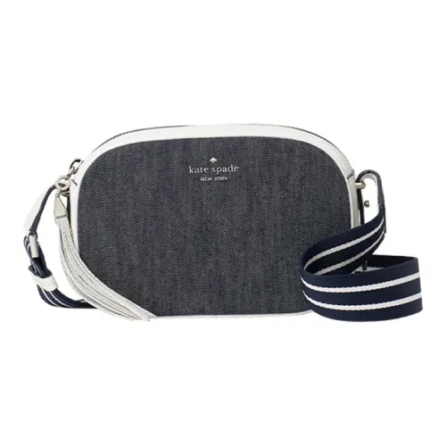 Kate Spade Kourtney Denim Canvas Leather Camera Bag Crossbody Bag Medium Women's Gray White Kate Spade Kourtney Деним Холст Кожа Camera Сумка через плечо Средняя Женская Серый и Белый